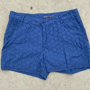 Prana Blue Eyelet Shorts Size 10